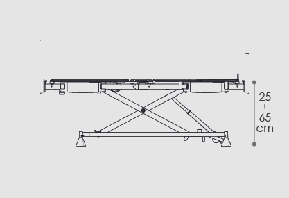 高さの垂直調節<br />
25～65cm